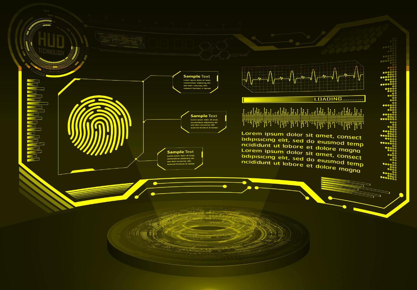 holograma de tecnología hud moderna vector