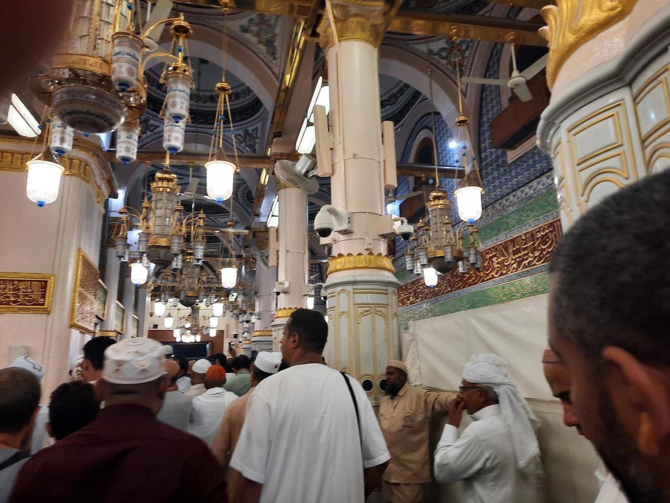 Medina, Saudi Arabia, Oct 2022 - Muslim pilgrims are going to visit Roza Rasool at Masjid Al Nabawi Medina. photo