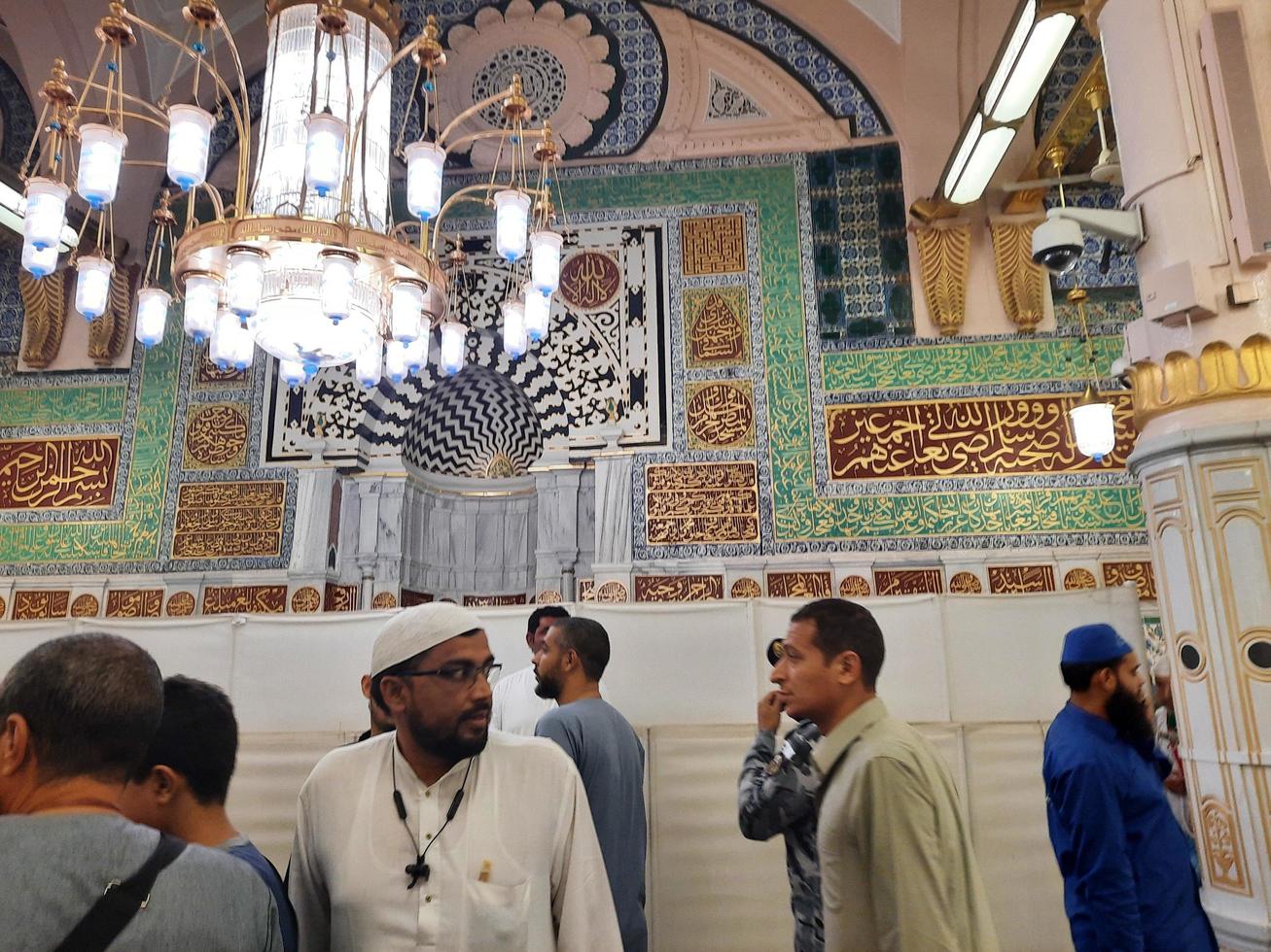 Medina, Saudi Arabia, Oct 2022 - Muslim pilgrims are going to visit Roza Rasool at Masjid Al Nabawi Medina. photo