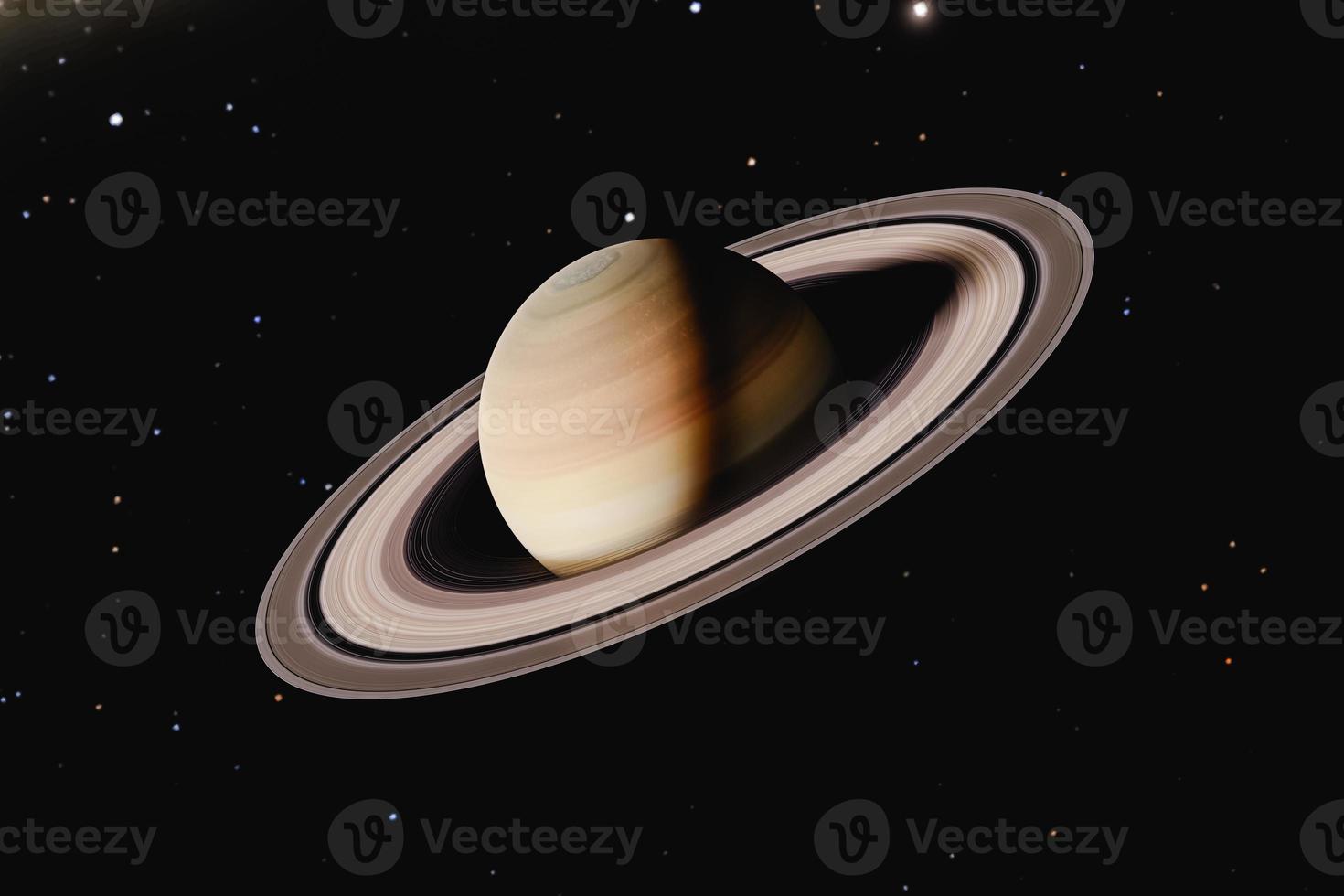 ilustración 3d planeta saturno en el espacio ultraterrestre. foto