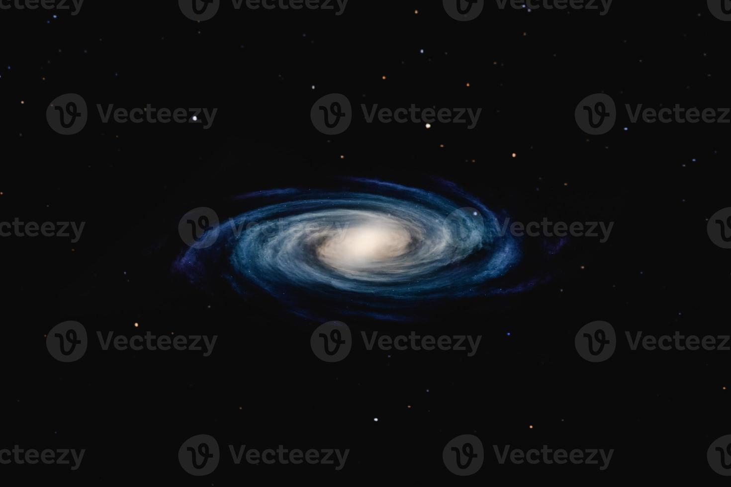 3D illustration. Spiral galaxy in the outer space. photo