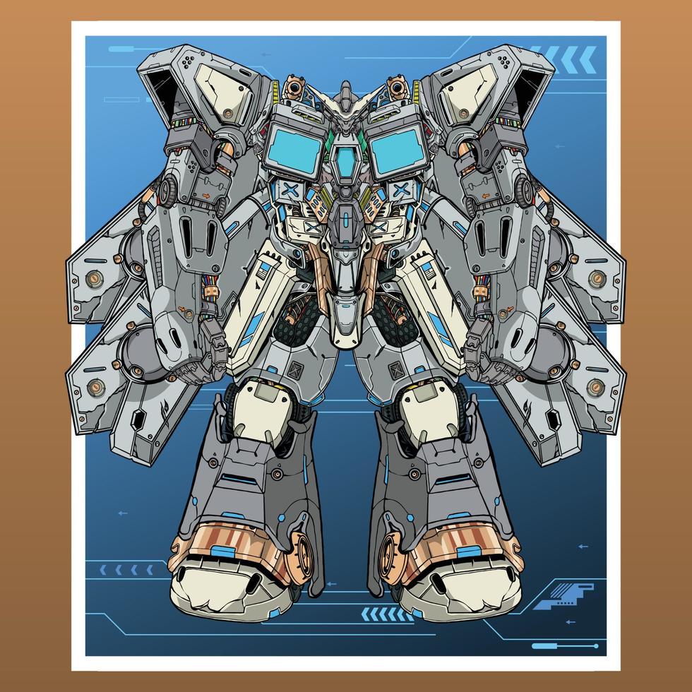 illustration mecha robot vector