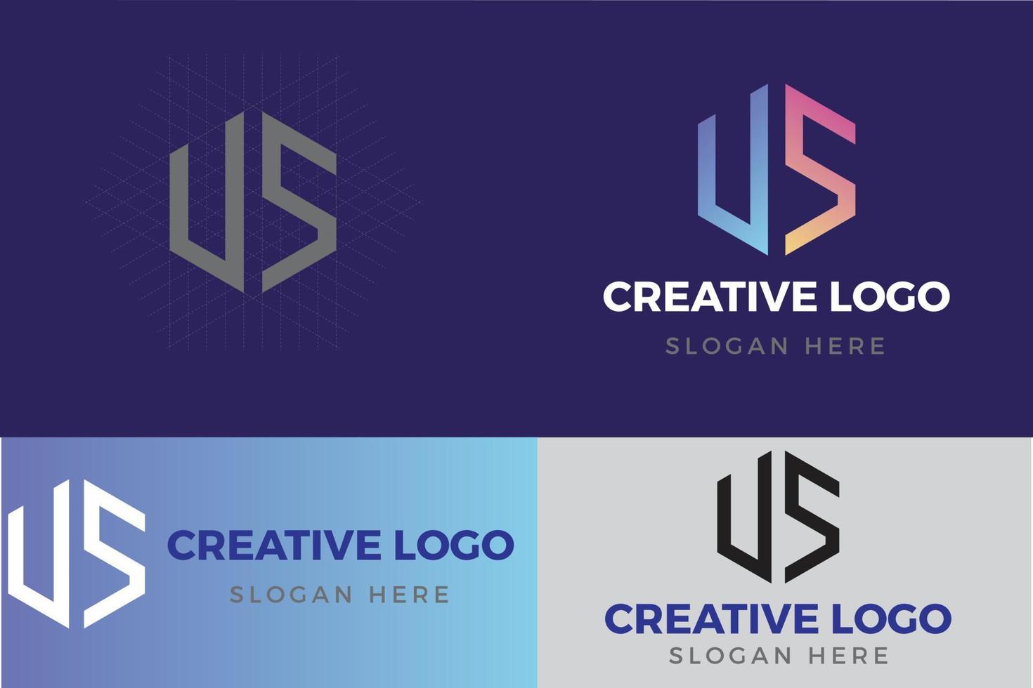 US letter logo or symbol template design-Vector Graphic Branding Letter Element. Letter U and S vector