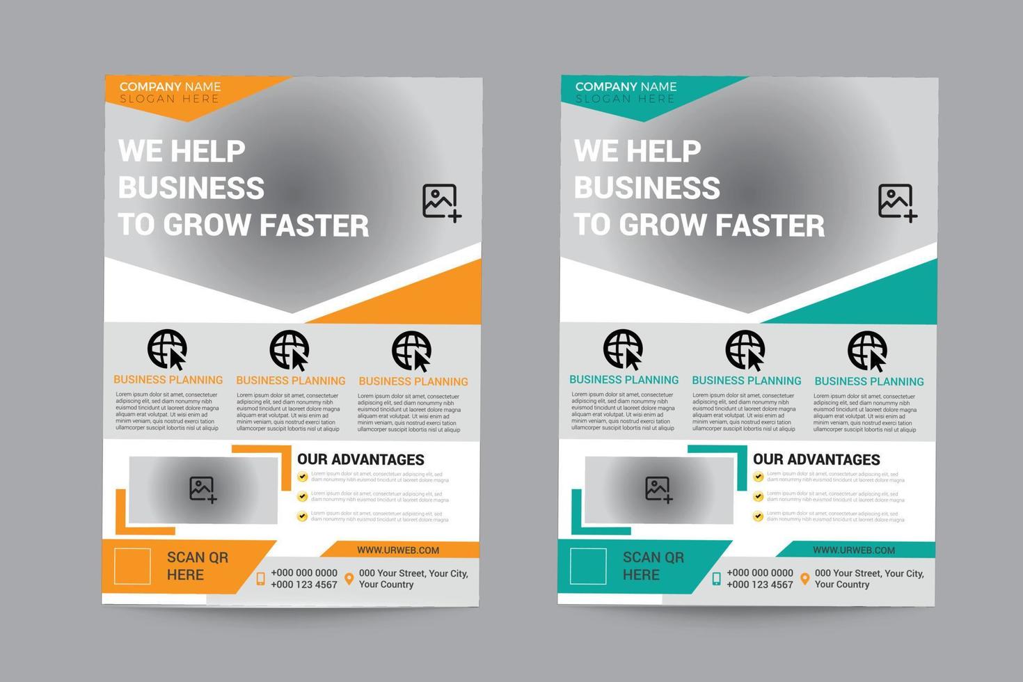 Corporate Flyer template in A4 size - pamphlet brochure- vector illustration
