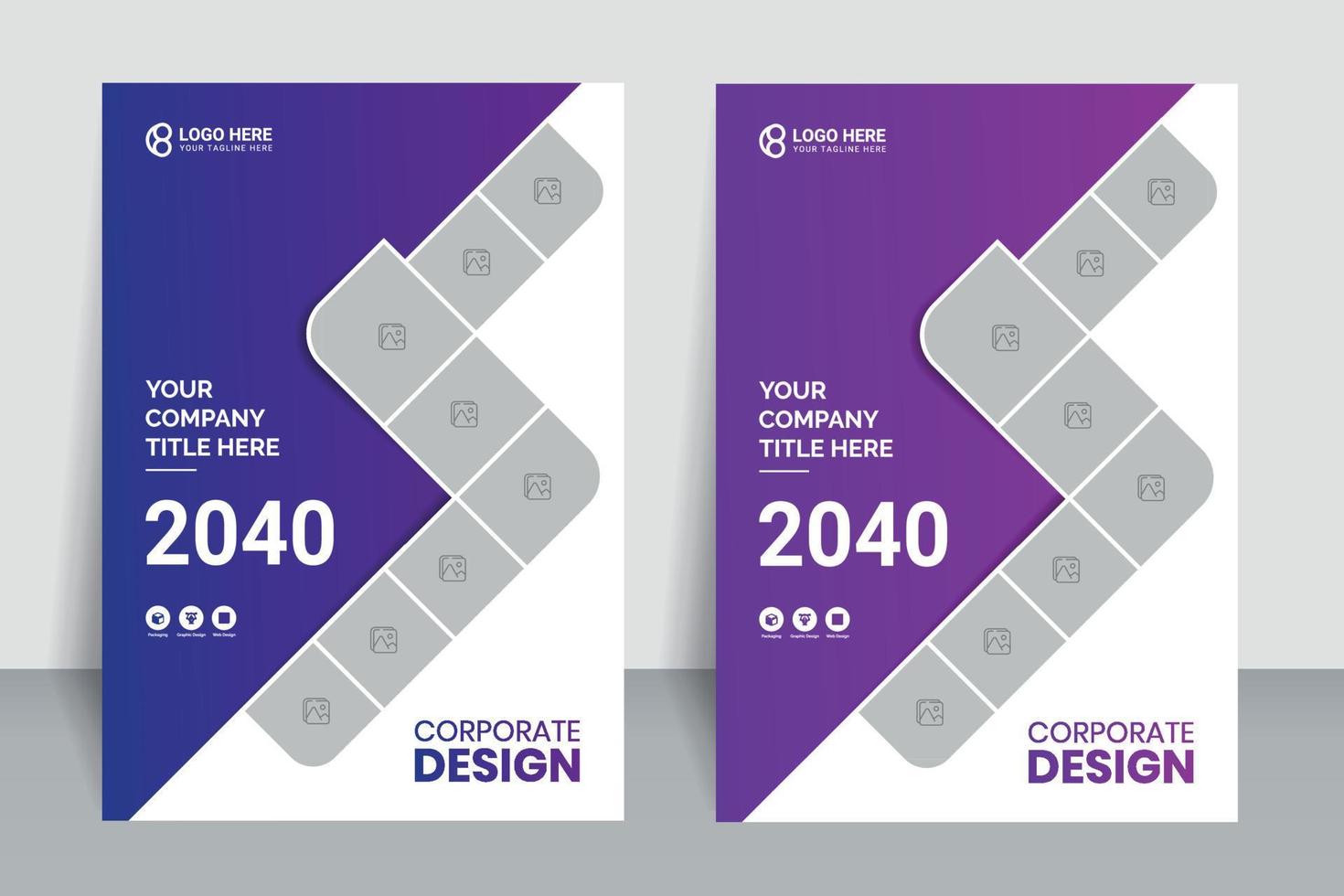 Business Cover Template, Corporate Flyer, Brochure, Annual Report, Modern Design, Gradient, Smart and Clean Concept, Vector