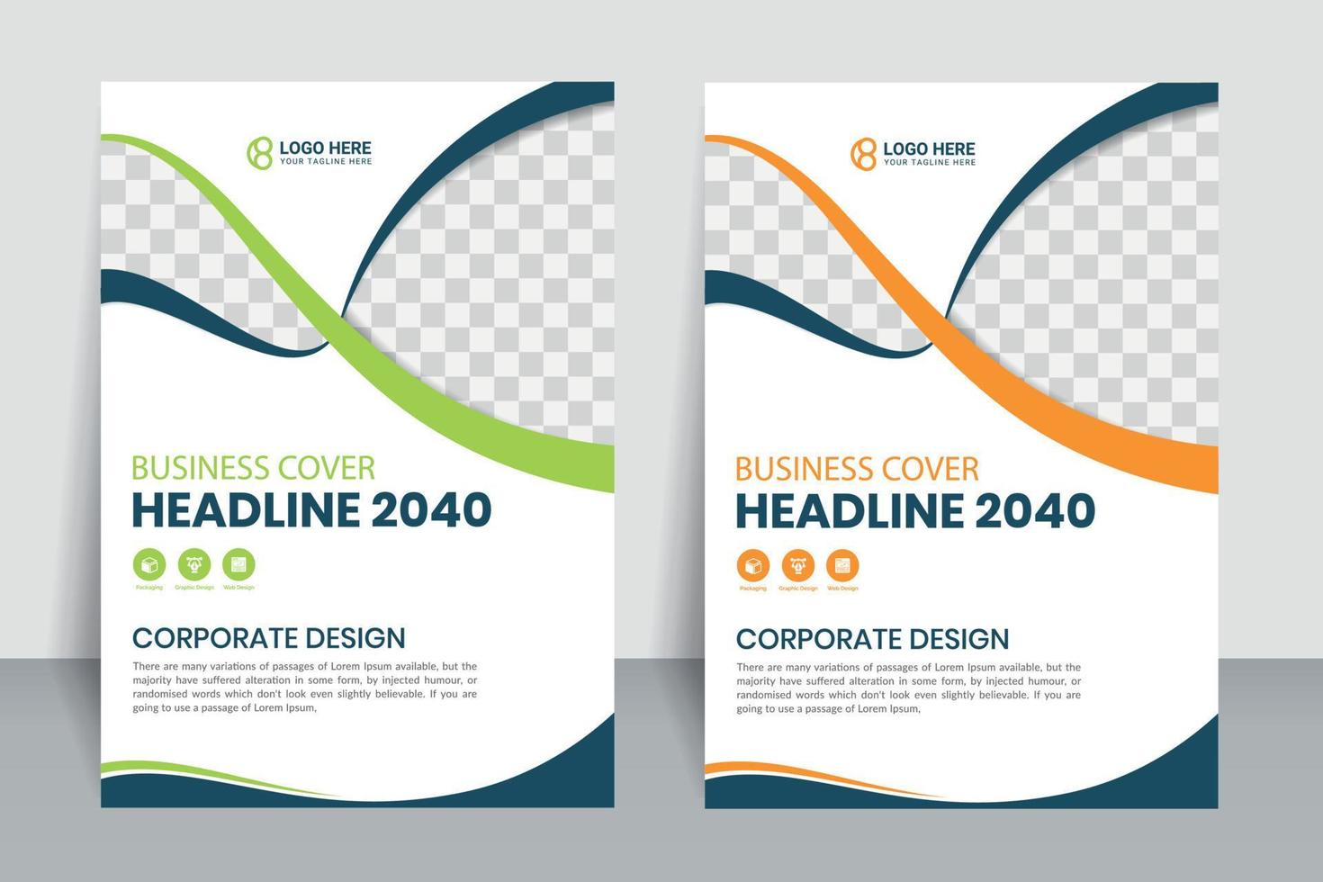 Creative Business Cover Template, Annual Report, Flyer, Brochure, Corporate Poster, Vector