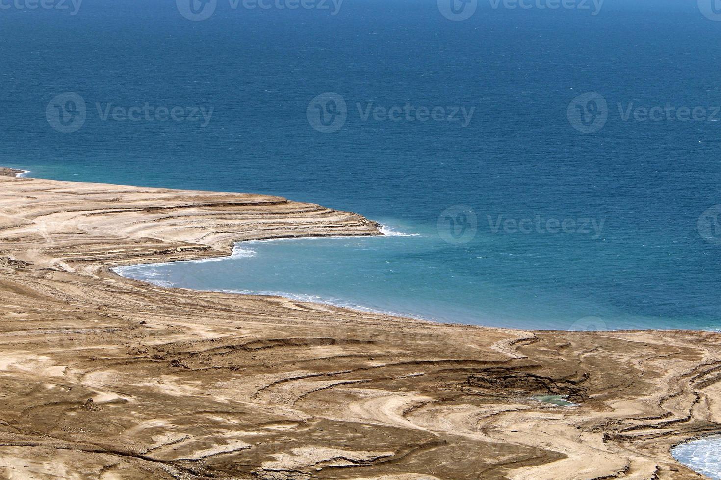 Nature and landscapes of the Dead-salty sea. photo