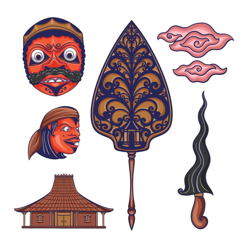 nusantara culture vector set