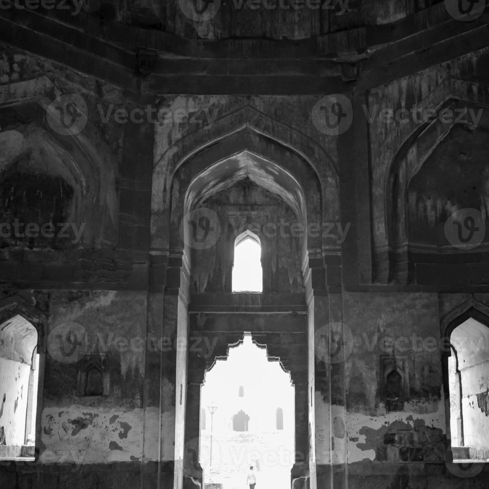 Mughal Architecture inside Lodhi Gardens, Delhi, India, Beautiful Architecture Inside the The Three-domed mosque in Lodhi Garden is said to be the Friday mosque for Friday prayer, Lodhi Garden Tomb photo