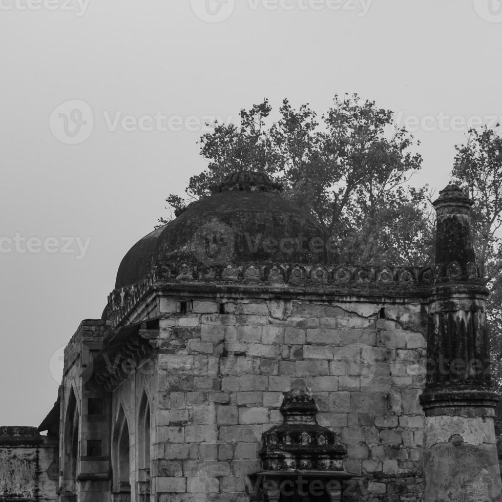Mughal Architecture inside Lodhi Gardens, Delhi, India, Beautiful Architecture Inside the The Three-domed mosque in Lodhi Garden is said to be the Friday mosque for Friday prayer, Lodhi Garden Tomb photo