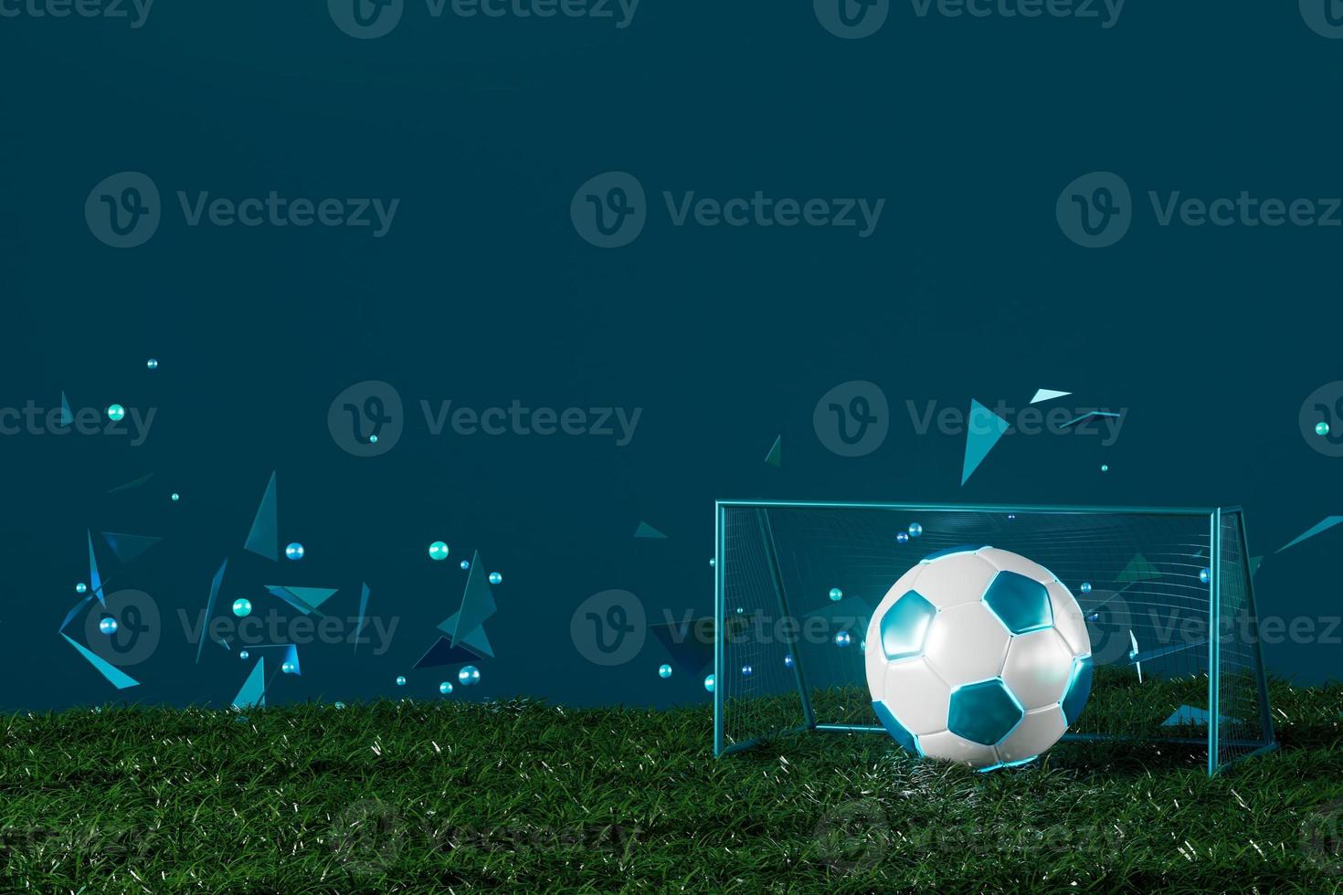 objeto de pelotas de fútbol, diseño de pelotas deportivas, concepto de elemento de fútbol, ilustración 3d, tecnología de fútbol abstracta, pantalla móvil de smartphone, campo de hierba verde, deporte en línea en vivo, negocio de deportes de casino foto