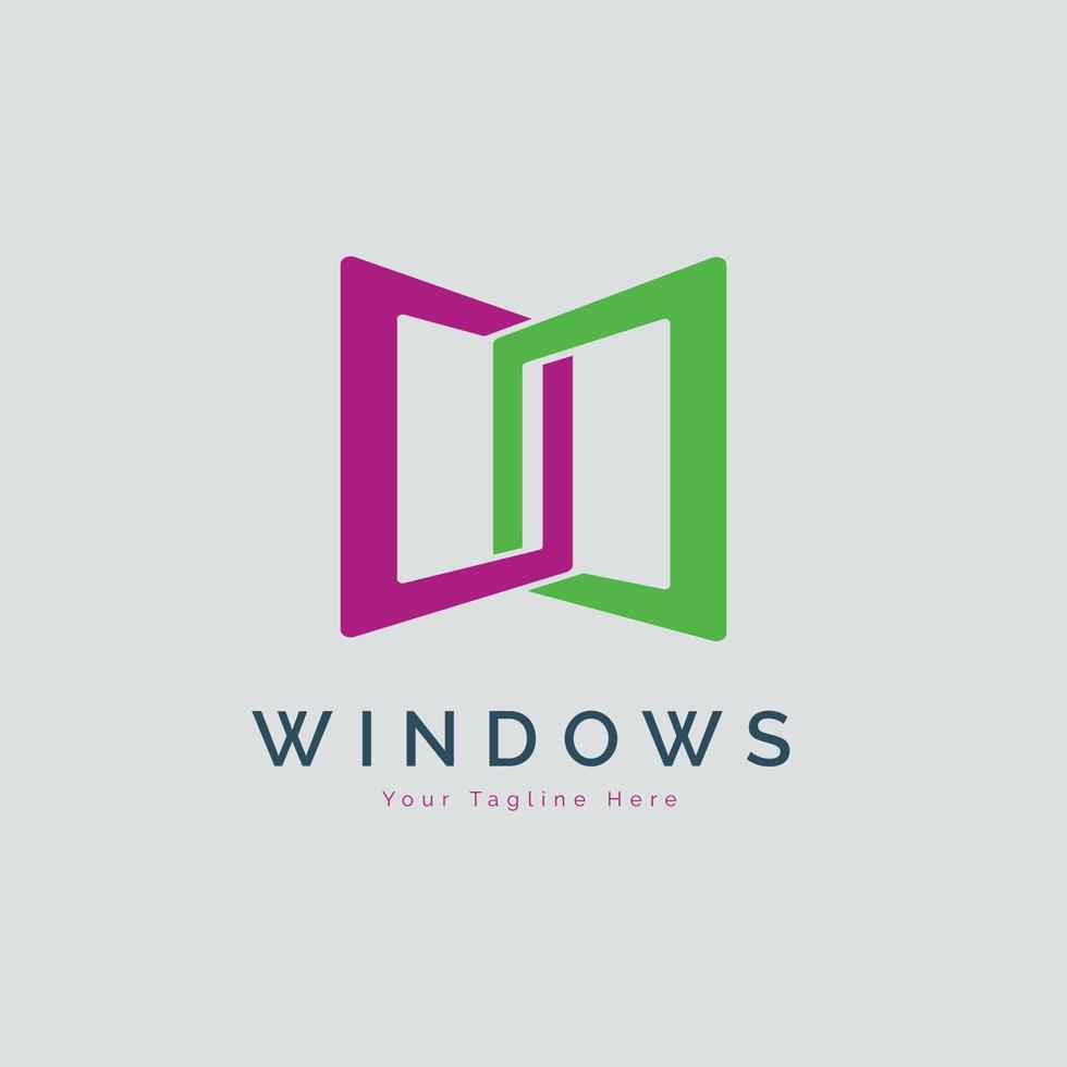windows modern logo template design for brand or company and other vector