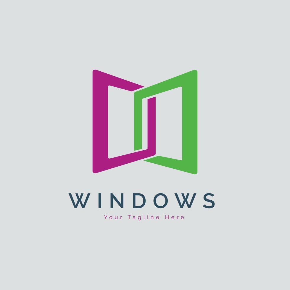 diseño de plantilla de logotipo moderno de windows para marca o empresa y otros vector