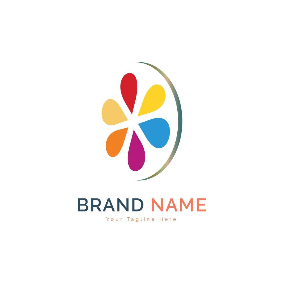 Modern pixel colour logo template design vector for brand or company and other