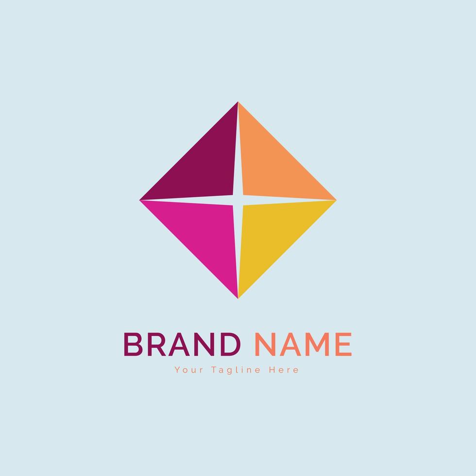 modern shape cube star logo template design for brand or company and other vector