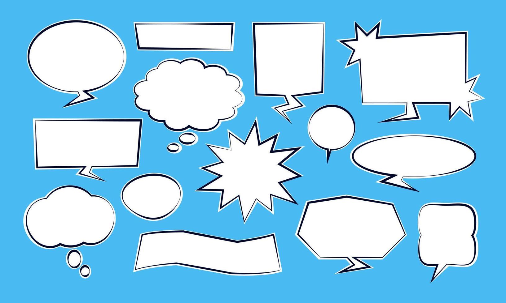 Cartoony Comic Stickers Collection - Speech Bubbles Set vector