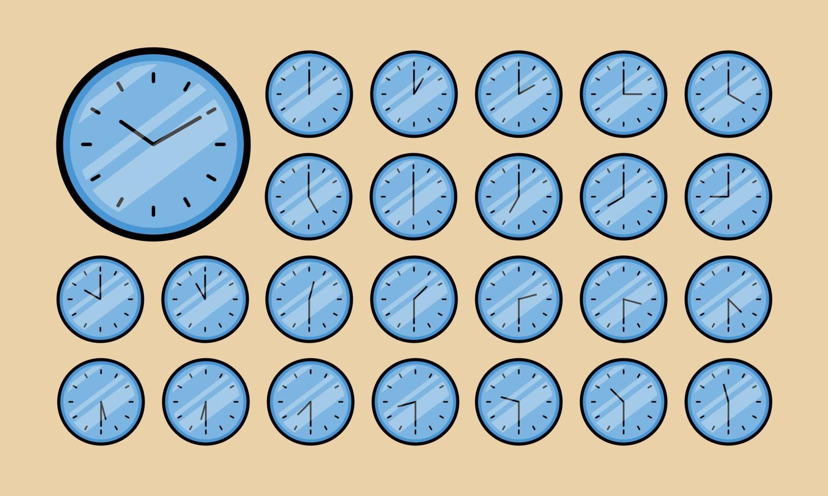 Wall Clock Vector Icon Set