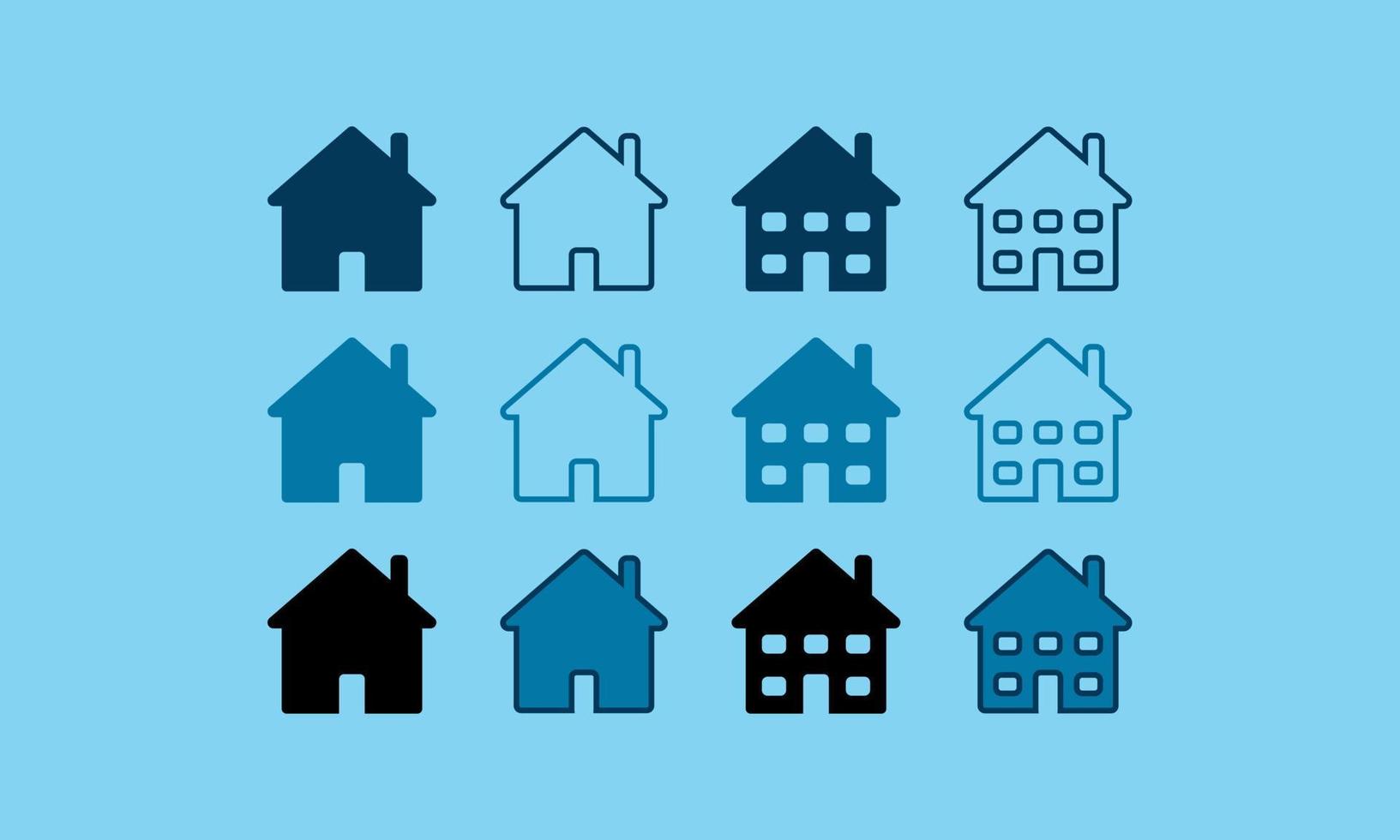 House Home Vector Logo Icon Set