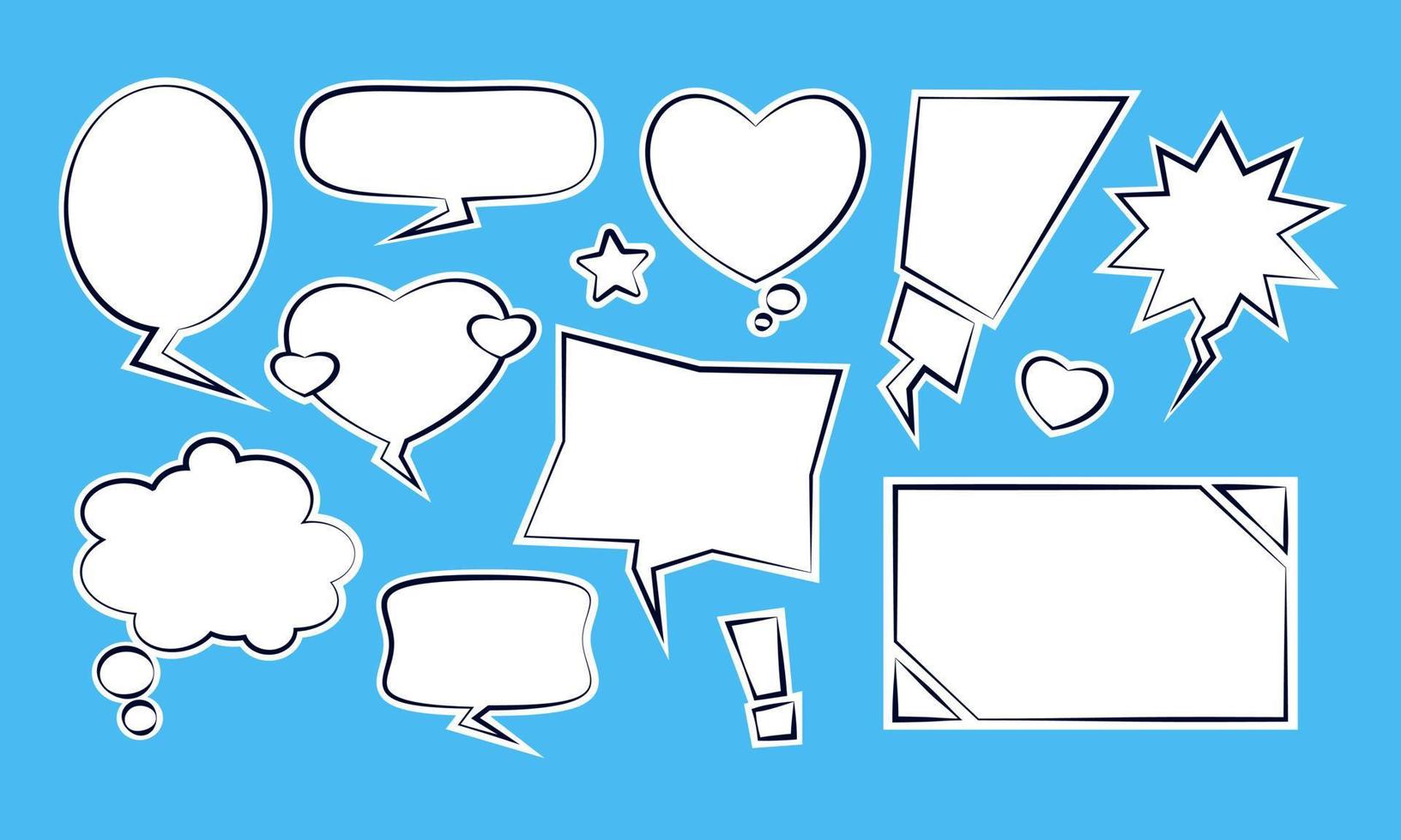 Cartoony Comic Stickers Collection - Speech Bubbles Set vector