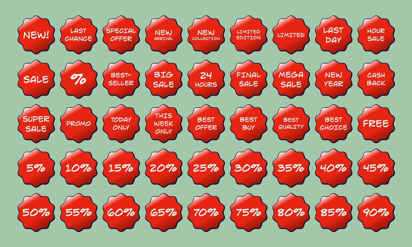 Web Shop Retro Sale Tag Vector Icon Set