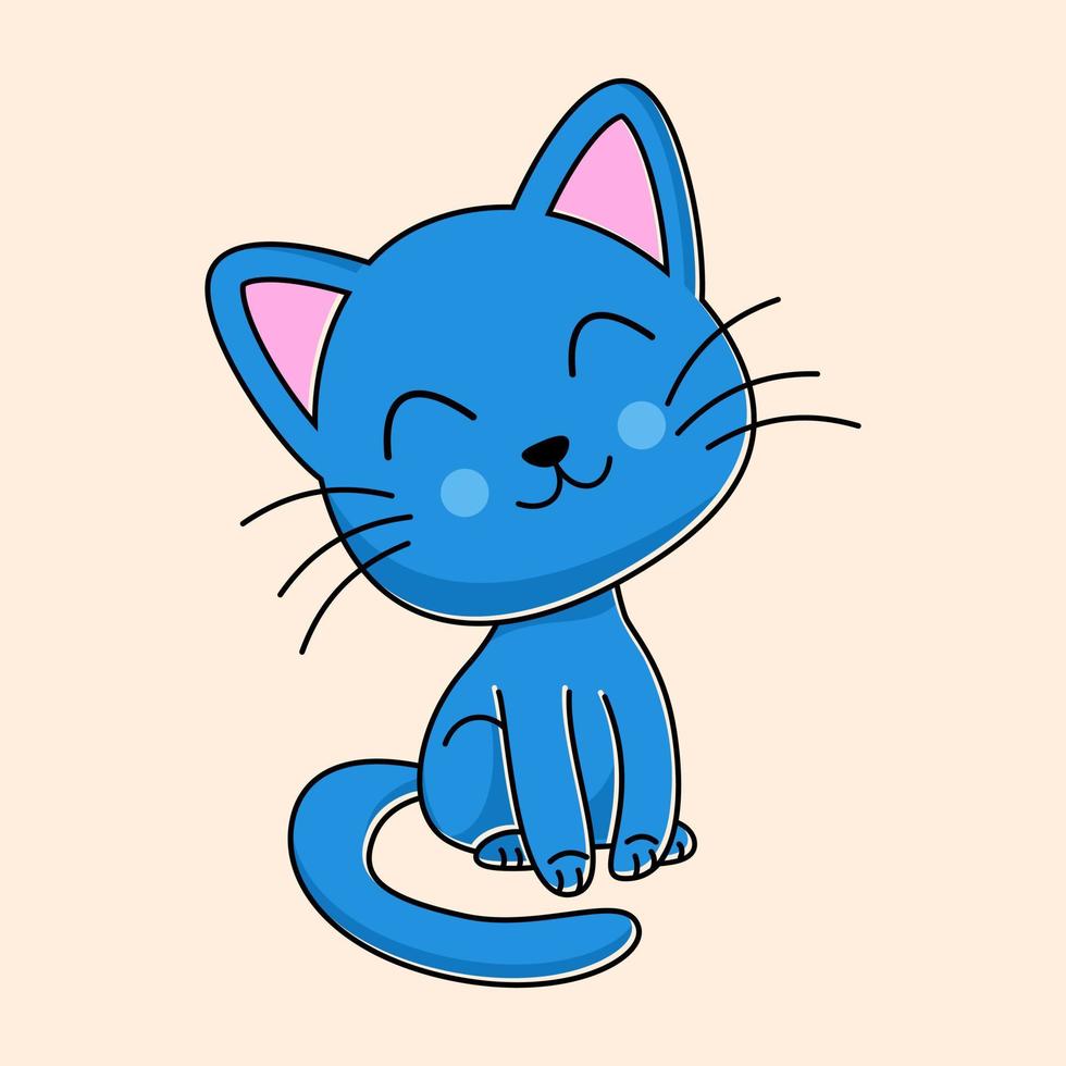 Cartoony Manga Chibi Cat Kitten Pet Vector Illustration