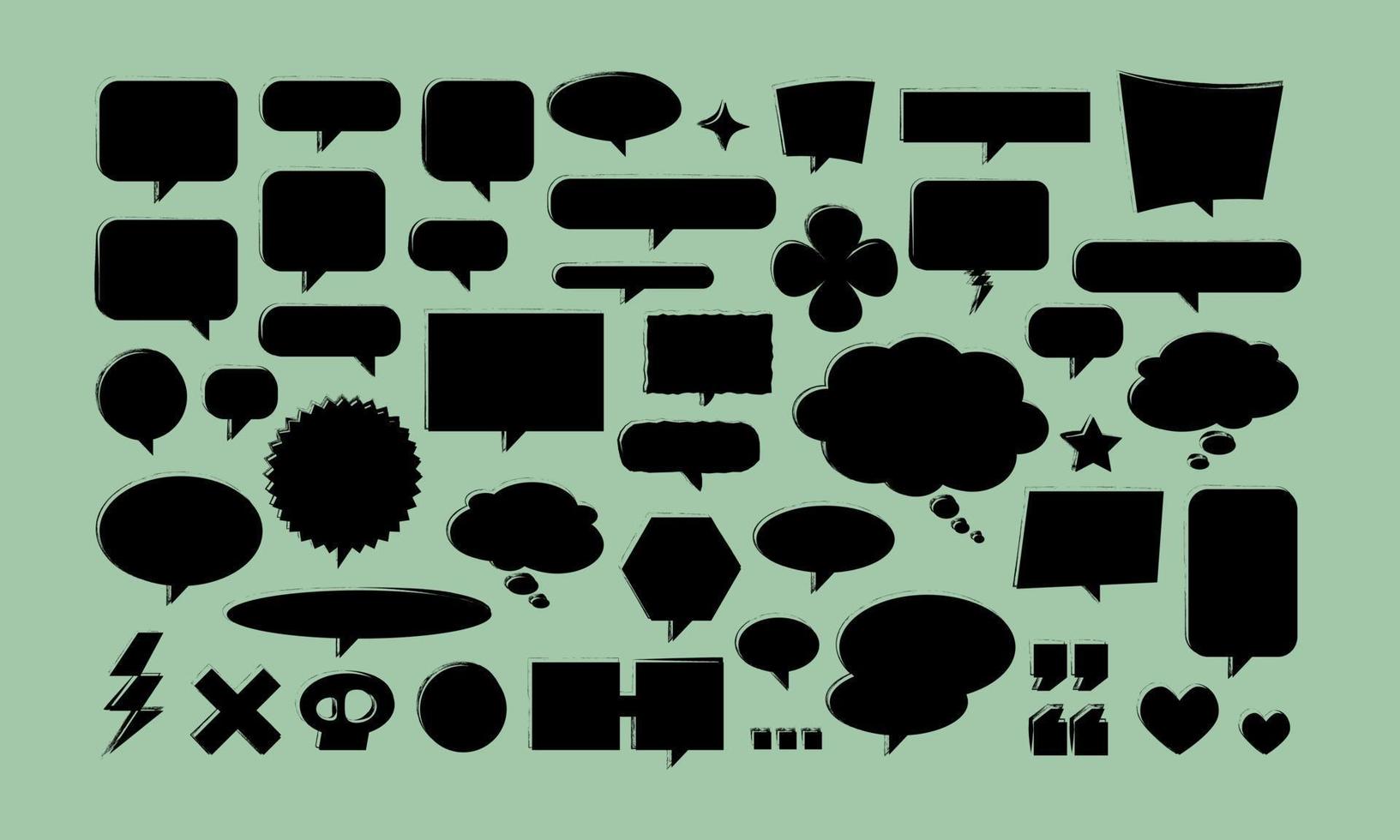 Comic Speech Bubbles Vector Icon Set