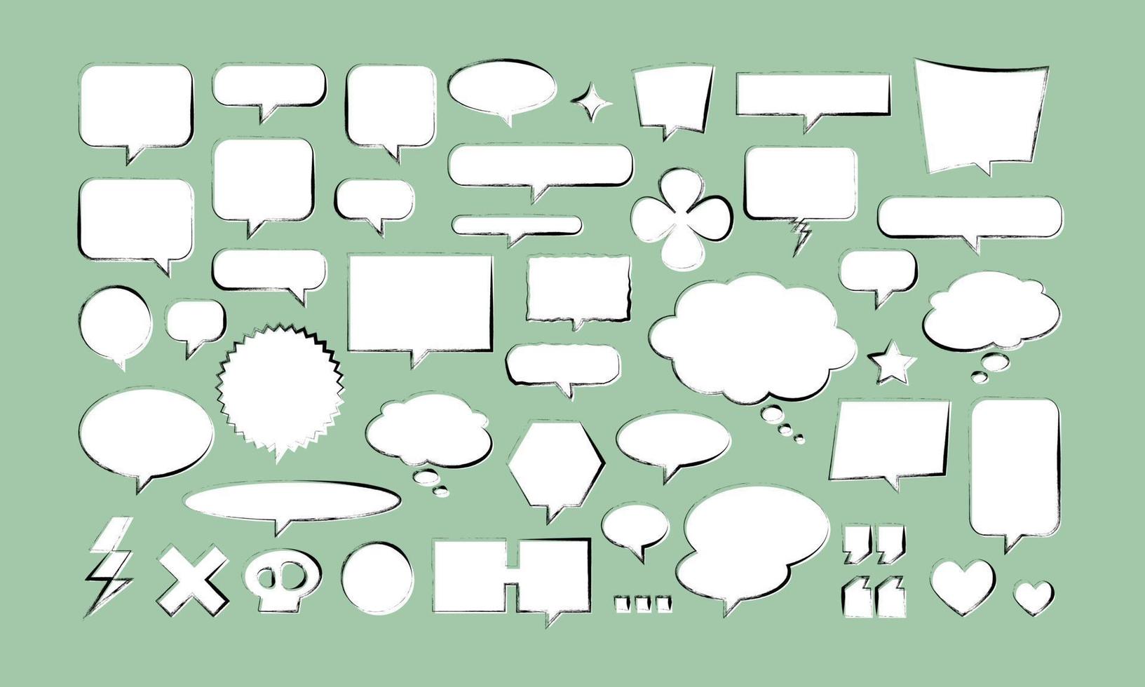 conjunto de iconos de vector de burbujas de discurso cómico