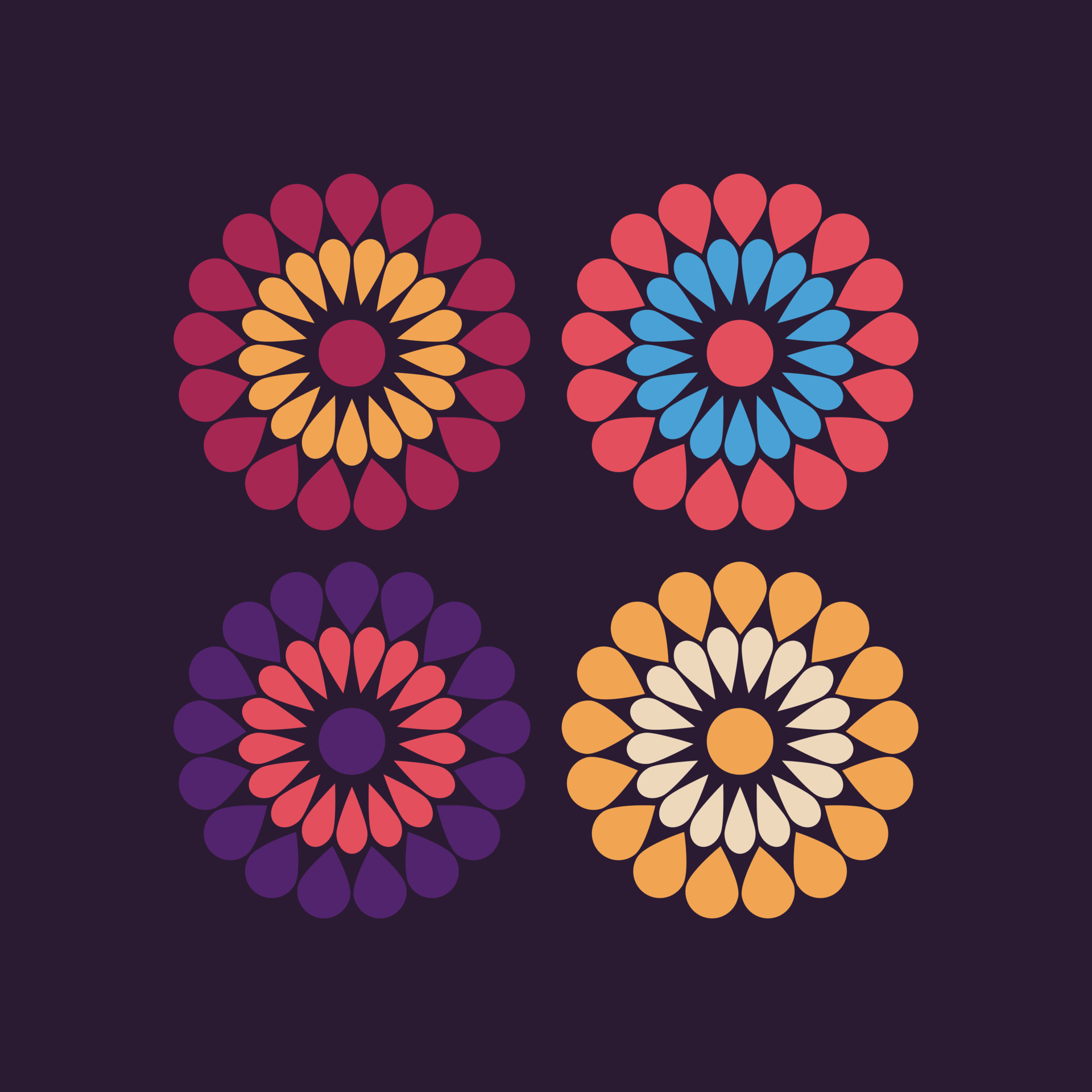 Abstract Retro Flower Wallpaper Vector Pattern 13105523 Vector Art at