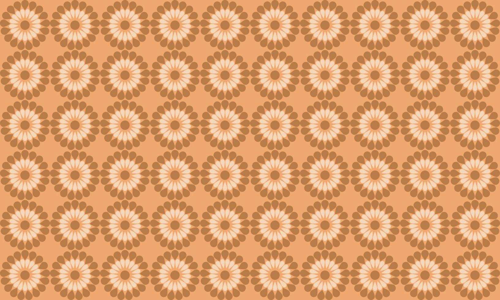 Abstract Retro Flower Wallpaper Vector Pattern