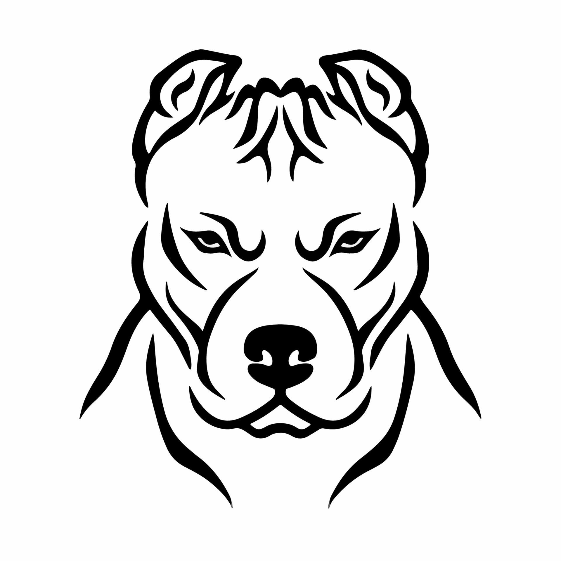 símbolo del logotipo de la cabeza de pitbull. diseño de plantilla.  ilustración vectorial de tatuaje. 13105670 Vector en Vecteezy