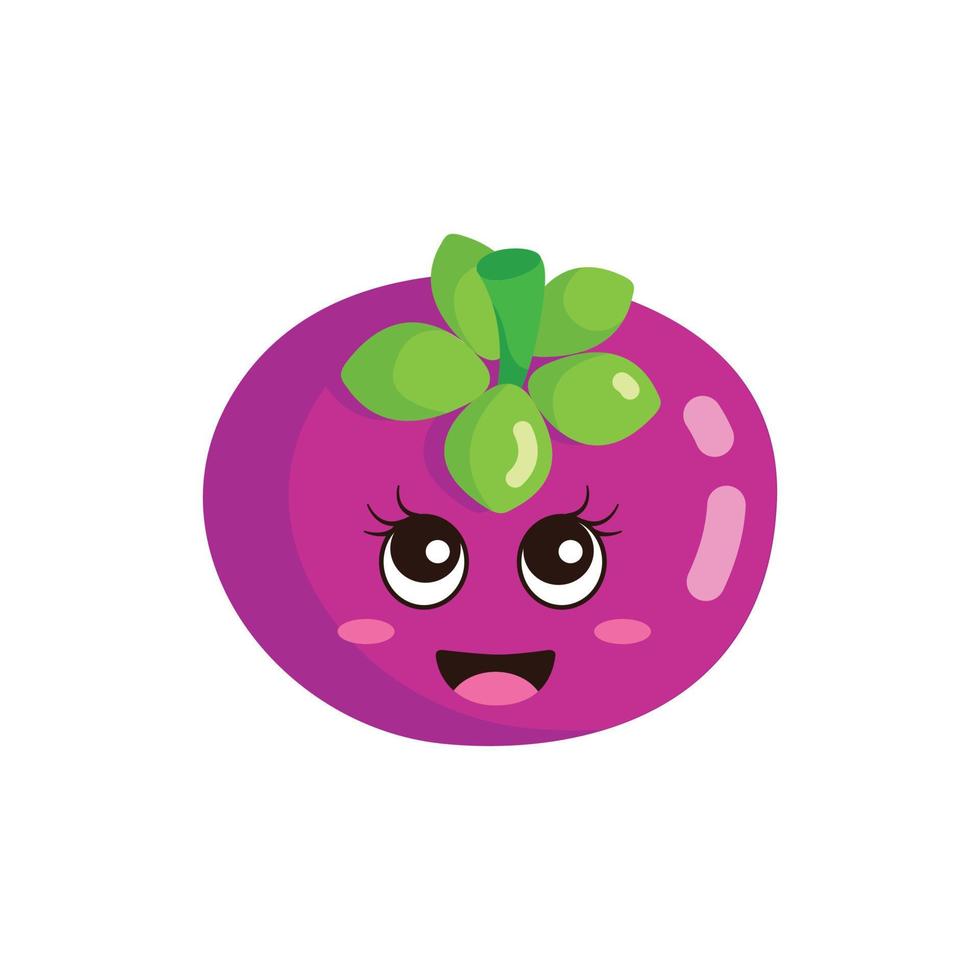 Mangosteen cute character vector