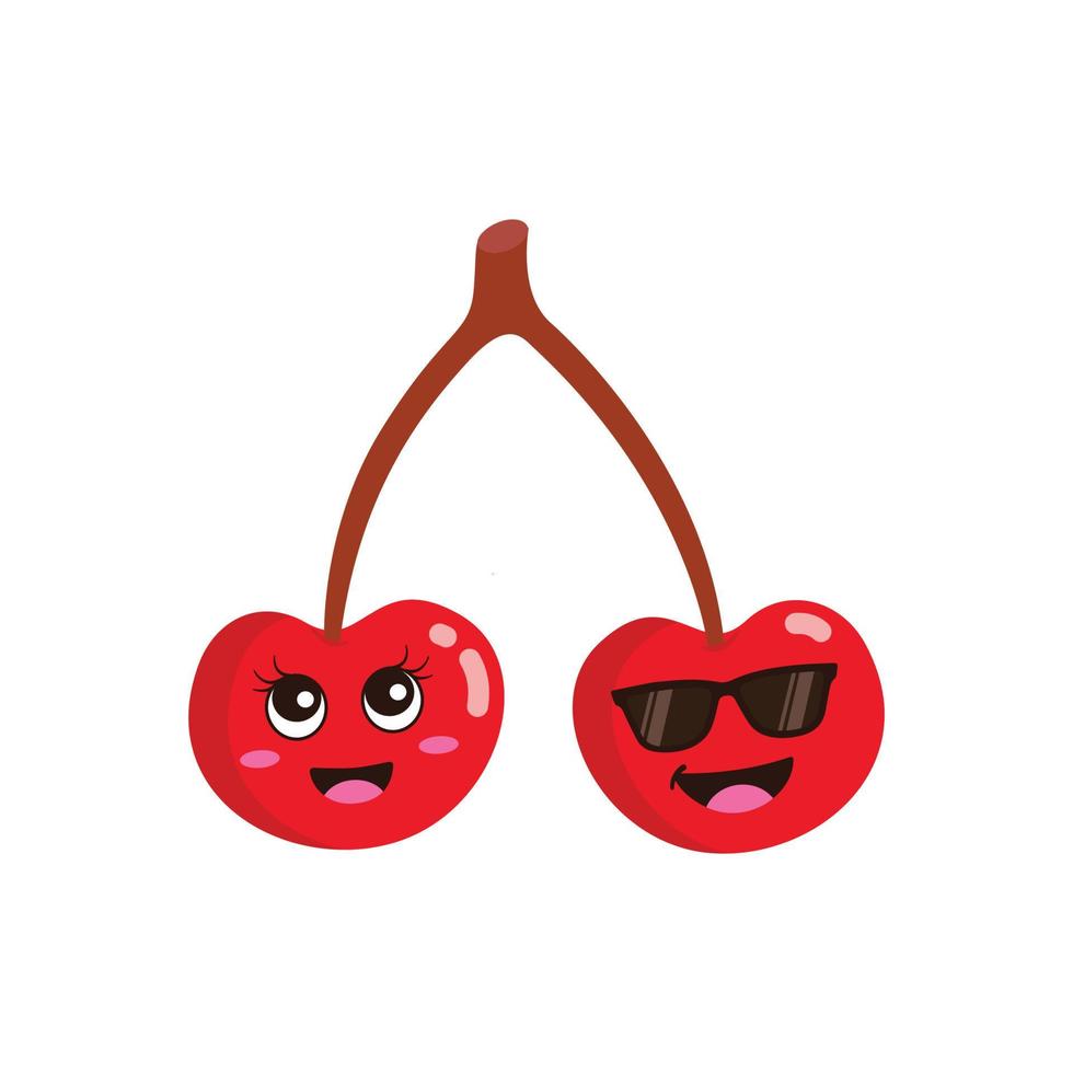 Cherry cute character vector