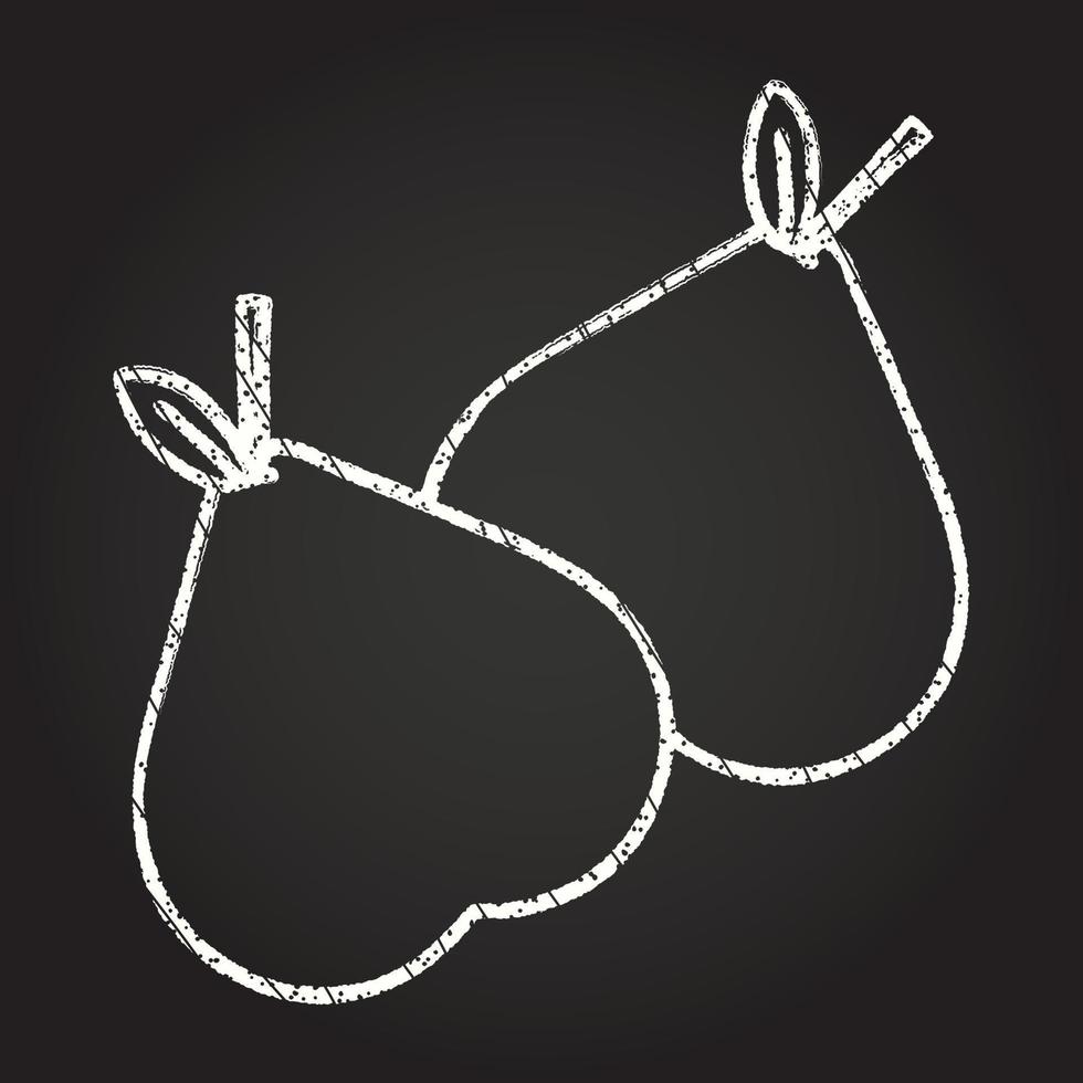 Pear Chalk Drawing vector