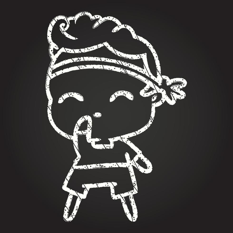Sports Boy Chalk Drawing vector
