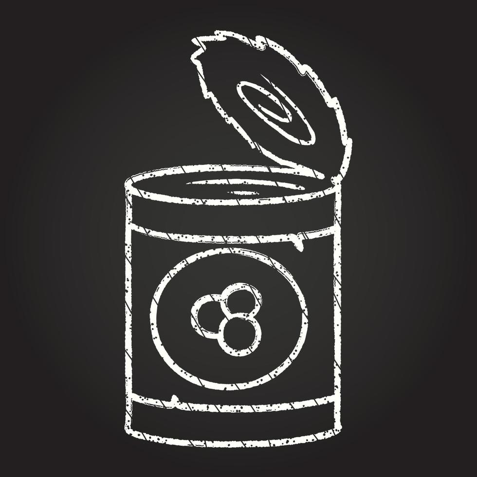 Canned Peas Chalk Drawing vector