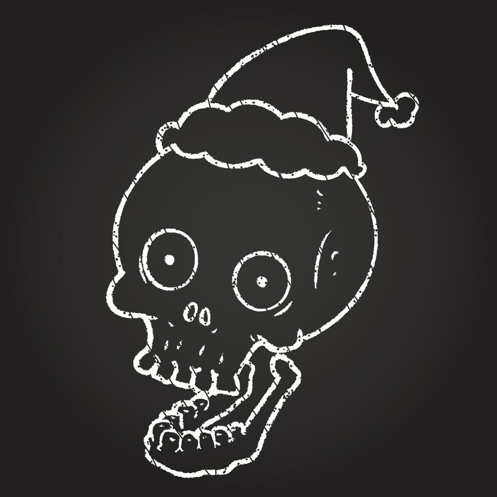 Festive Skull Chalk Drawing vector