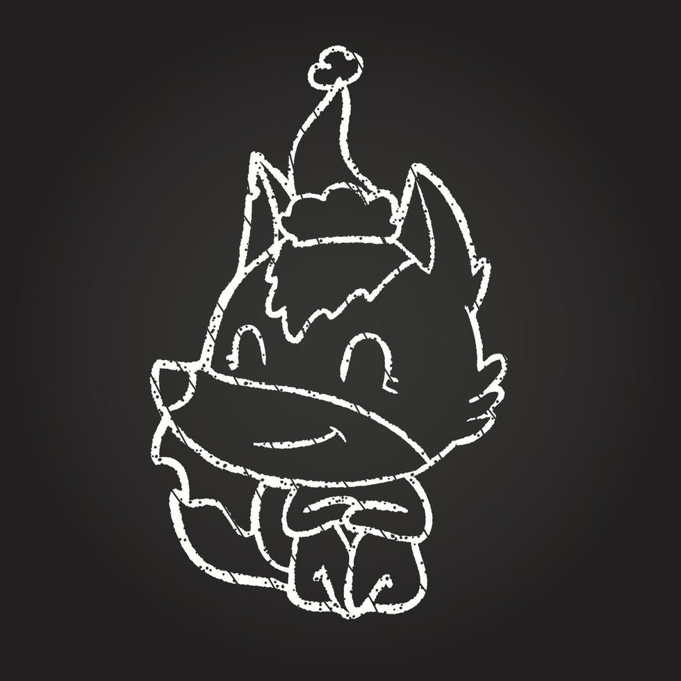 Festive Dog Chalk Drawing vector