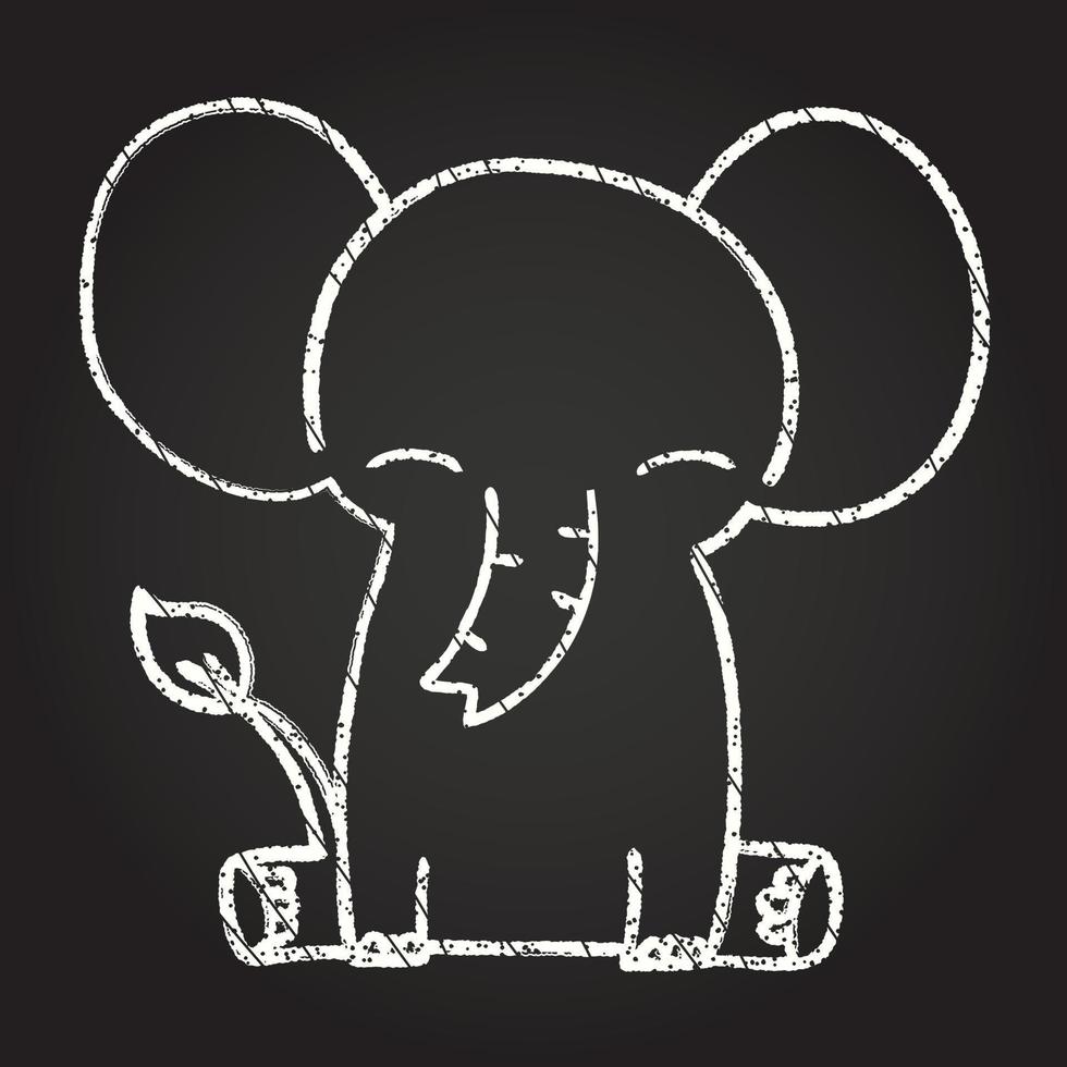 dibujo de tiza de elefante vector