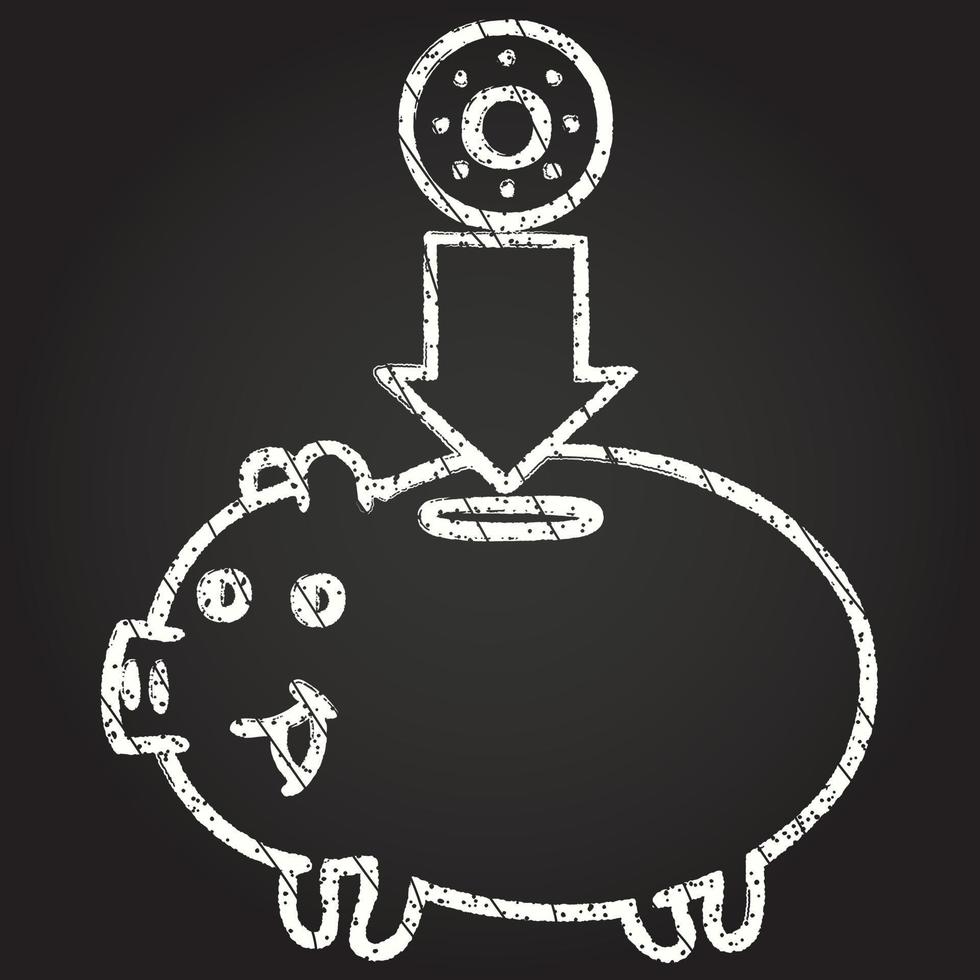 Piggy Bank Chalk Drawing vector