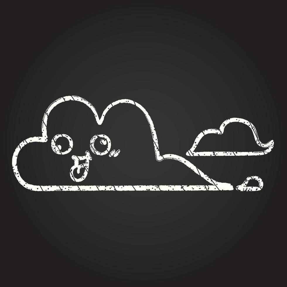 Crazy Cloud Chalk Drawing vector