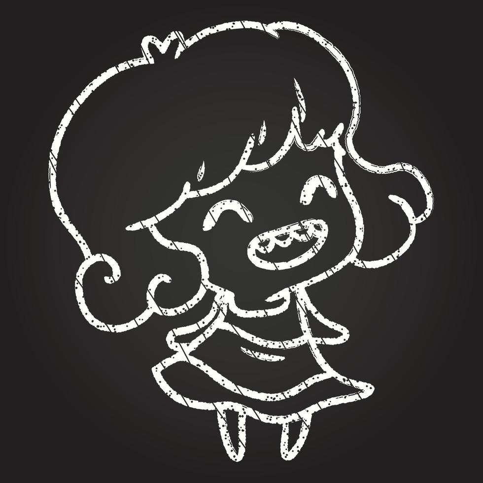 Happy Woman Chalk Drawing vector