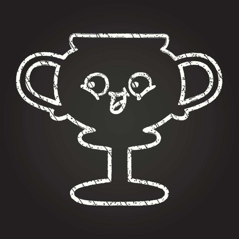 Happy Trophy Chalk Drawing vector
