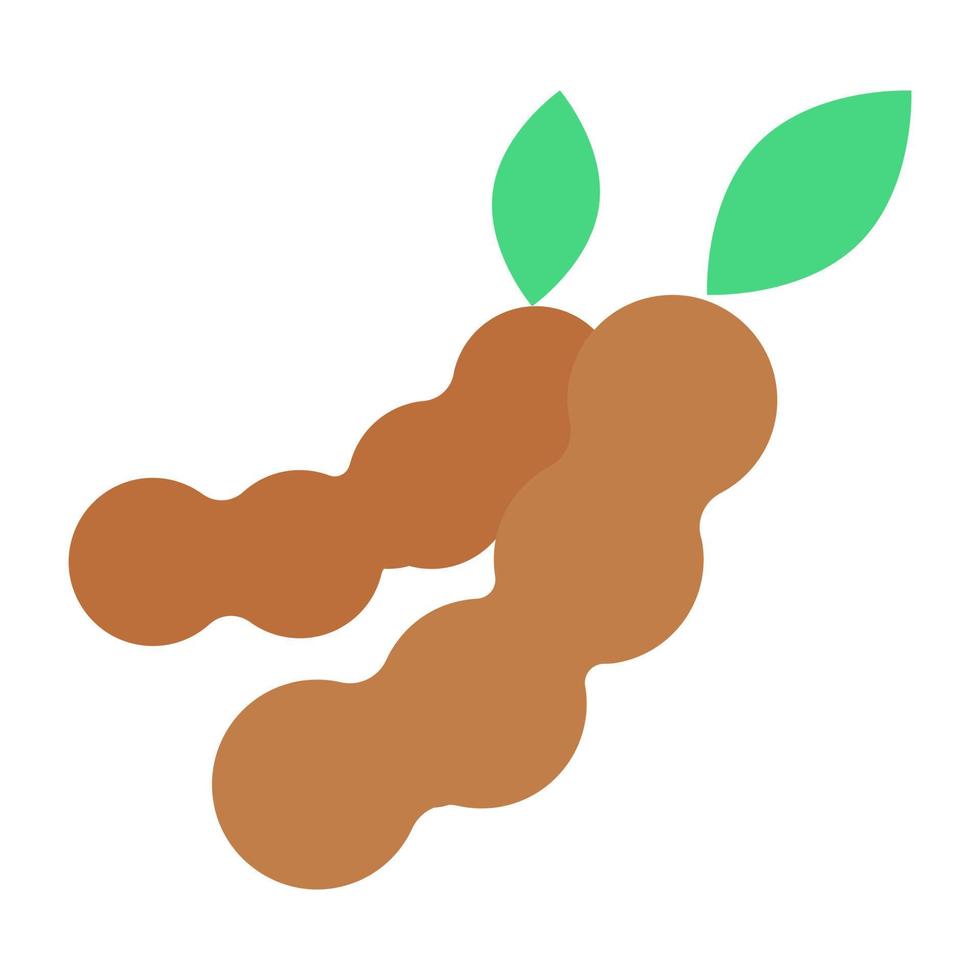 Tamarind icon in flat design vector