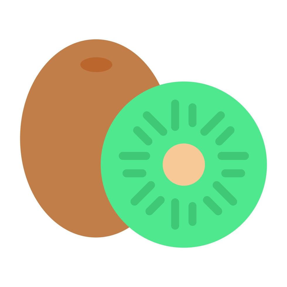 Kiwi fruit icon, unique flat design vector