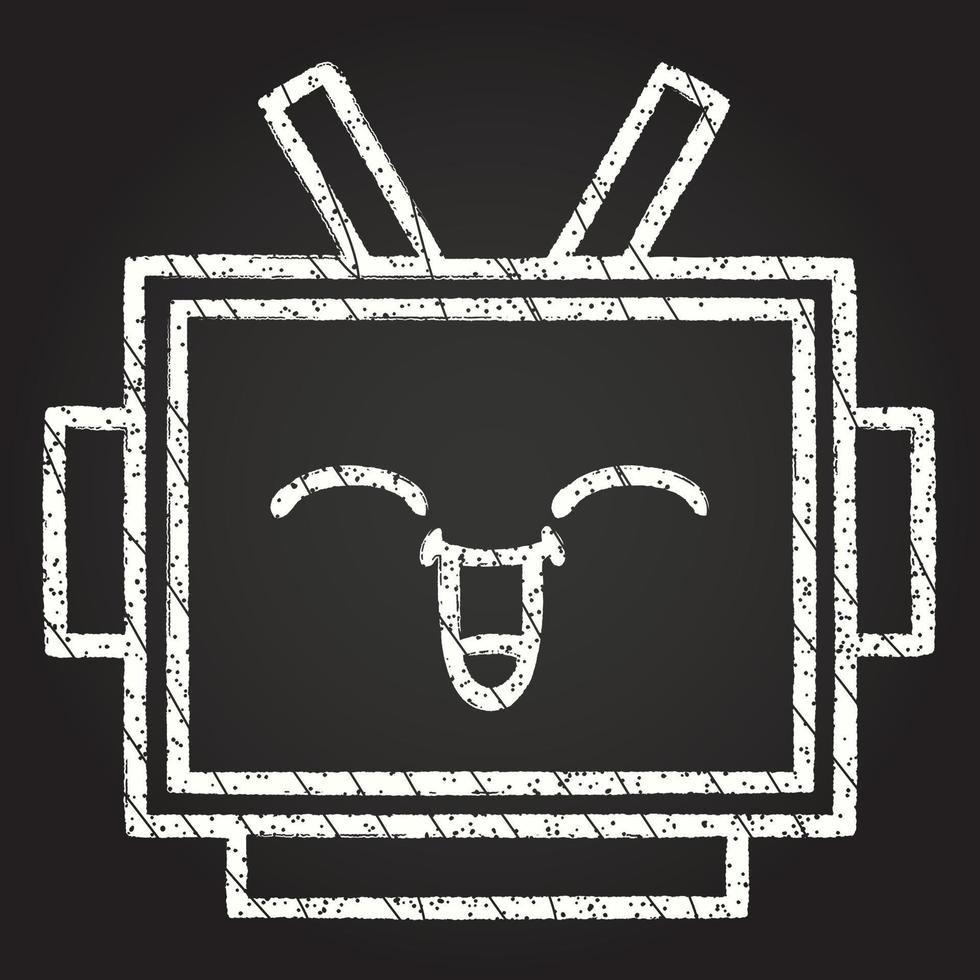 Robot Chalk Drawing vector