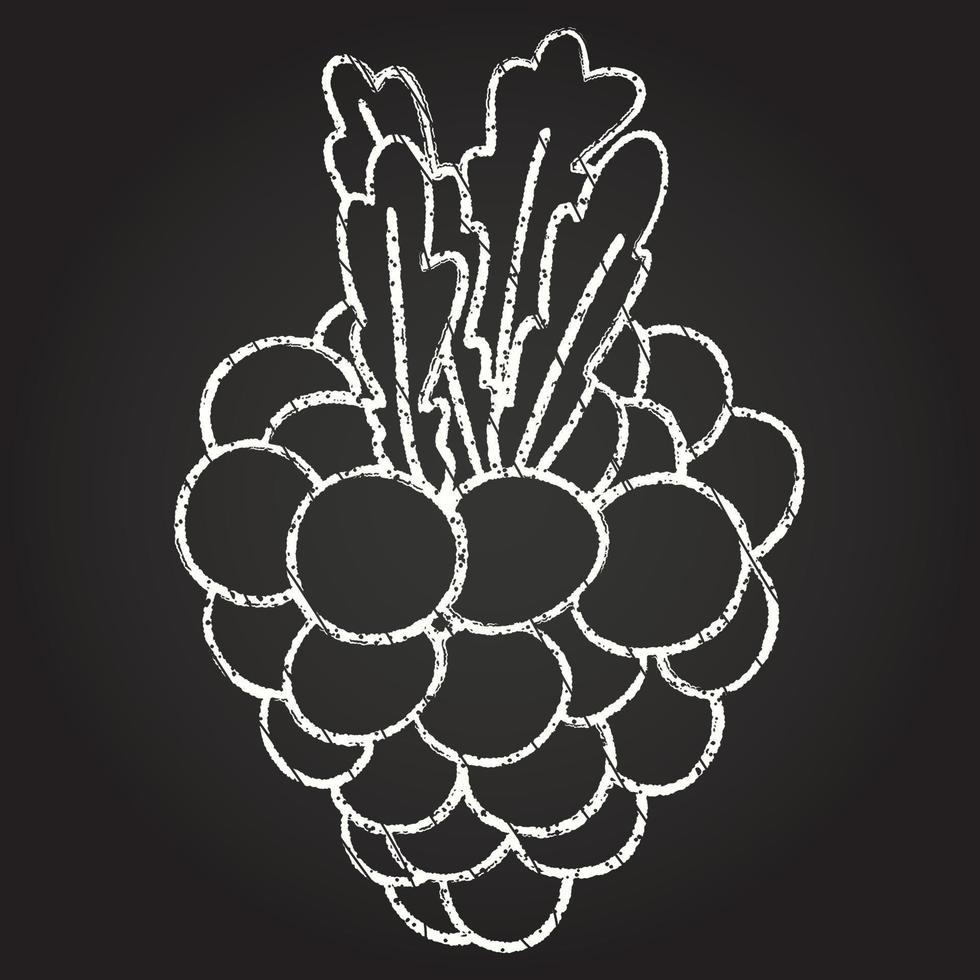 Grapes Chalk Drawing vector