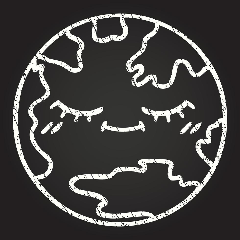 Planet Earth Chalk Drawing vector
