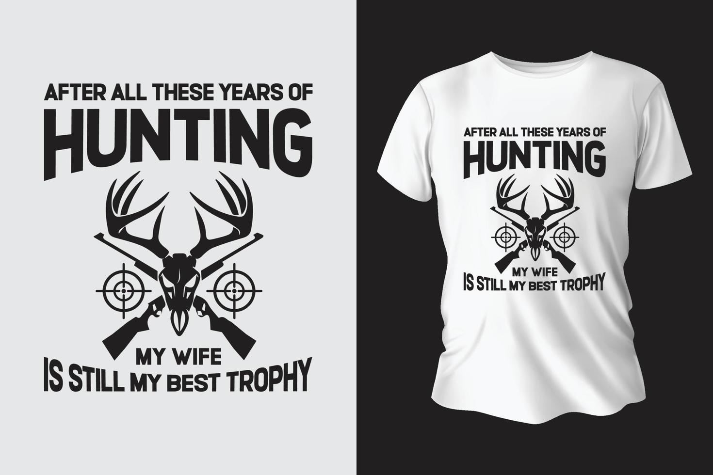 diseño de camiseta de caza 1 vector