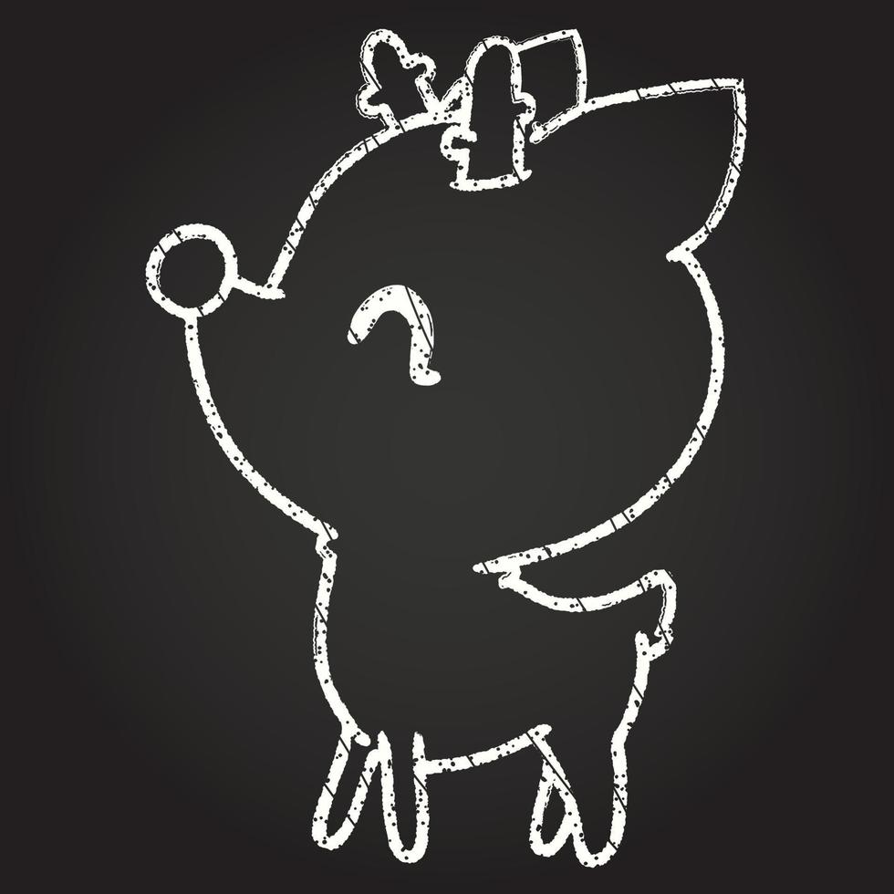 Reindeer Chalk Drawing vector