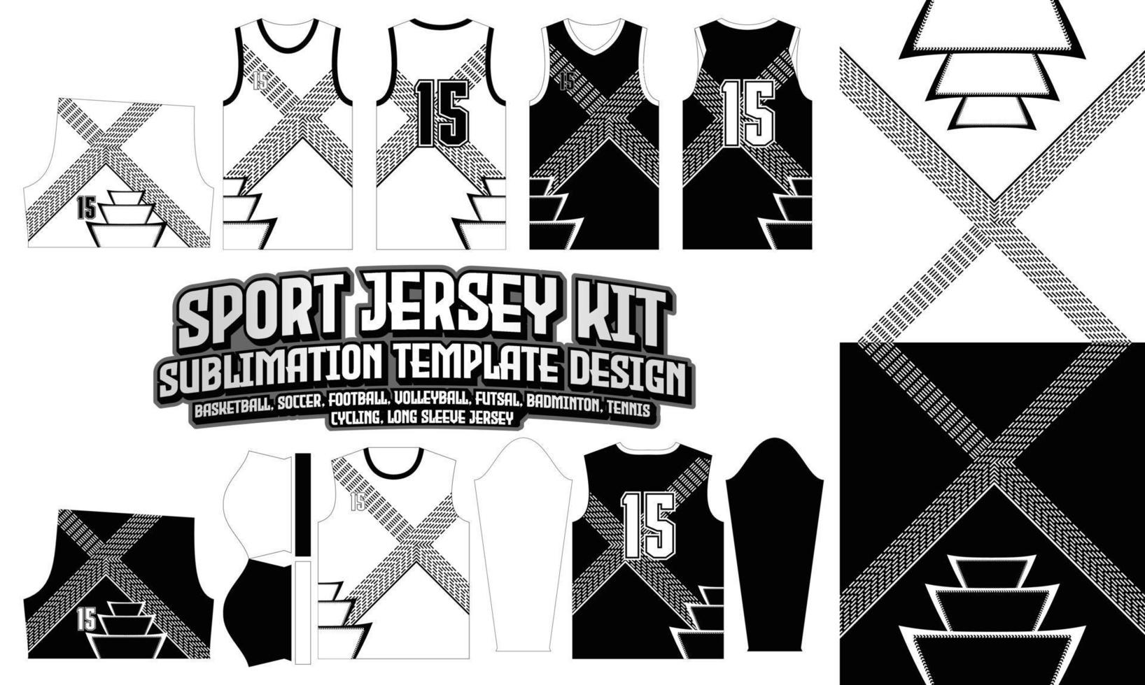 plantilla de diseño de jersey 179 camiseta textil de patrón, fútbol, fútbol, e-sport, voleibol, baloncesto, futsal vector